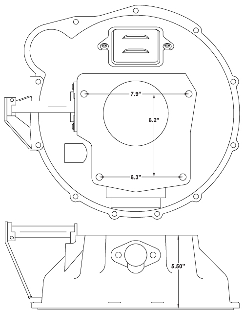 Diagram of our Model A Bell Housing